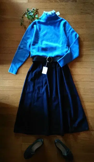 45R 울 서지 텐트 스커트/네이비