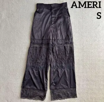 AMERI VINTAGE 레이스 새틴 팬츠 브라운 S 사이즈
