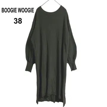 [ 부기우기 ] 롱 니트 원피스 볼륨 슬리브 M 사이즈 카키