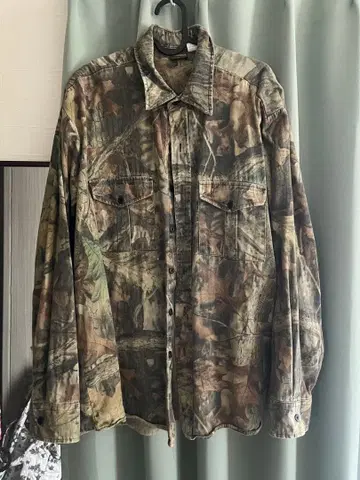 구제 의류 밀리터리 자켓 카모 패턴 카모플라주 긴팔 셔츠