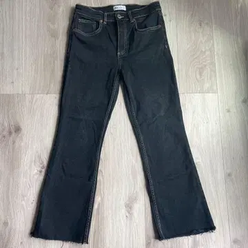 ZARA 자라 여성용 데님 플레어 컷오프 블랙