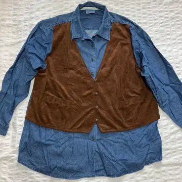 EASTCOAST 데님 셔츠 도킹 베스트