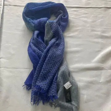 캐시미어 100% 파랑과 그레이 스톨