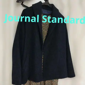 네이비 노카라 자켓 울 혼방