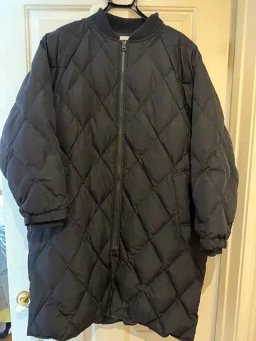 다크 그레이 퀼팅 다운 자켓 프리 사이즈