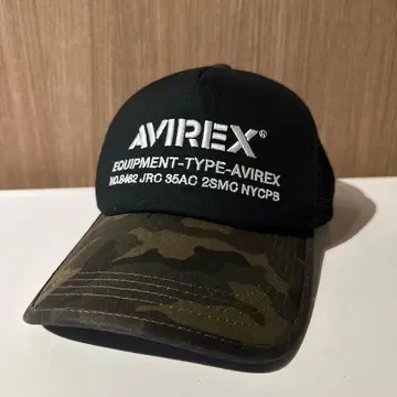 인기 상품 AVIREX 블랙 카모플라쥬 트래커 캡