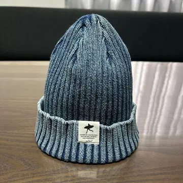 wtw 더블티 비니 니트 모자 면 100% 인디고 블루 새상품급