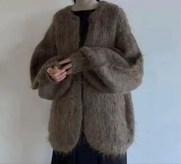 CLANE 모헤어 샤기 니트 가디건