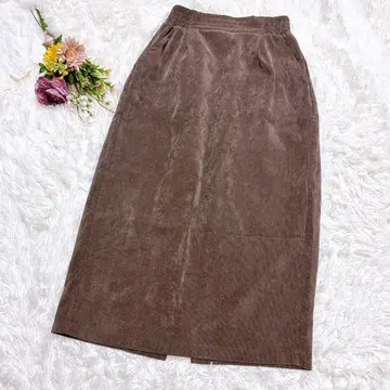 참 베리치크 코듀로이 롱 스커트 허리밴딩 슬릿 M