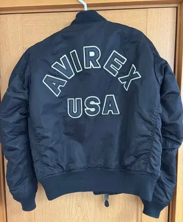 AVIREX 아비렉스 아치 로고 충전솜 MA-1 블랙(L)