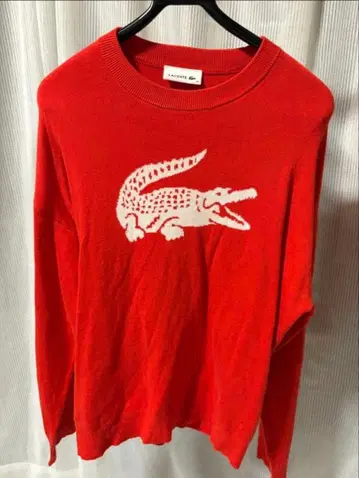 LACOSTE 빨간색 긴팔 니트 36