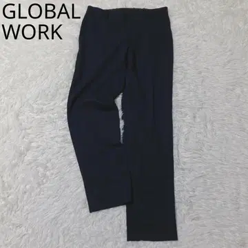 글로벌 워크 테이퍼드 팬츠 스트레치 루즈핏 심플 네이비 M