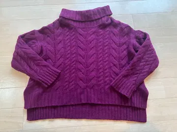 쿠미쿄쿠 KUMIKYOkU 터틀넥 스웨터 니트 사이즈 2 M 퍼플 보라색