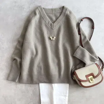 새상품급 IENA 이에나 정가 18만 니트 울 캐시미어 그레이지