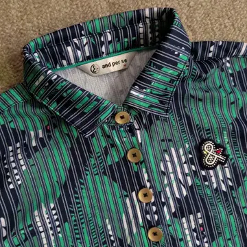 앤퍼시 그린 계열 반팔 피케 셔츠 스트라이프 올 패턴 M