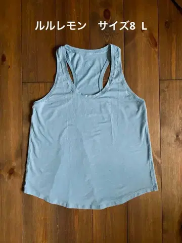 Lululemon 룰루레몬 라이트 블루 탱크탑 면 혼방 신축성 있음