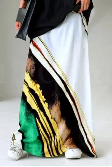 안티카 컬러풀 아트 롱 스커트