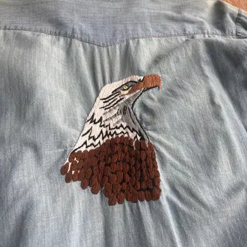 BIGMAC 빅맥 빈티지 자수 이글 데님 긴팔 셔츠