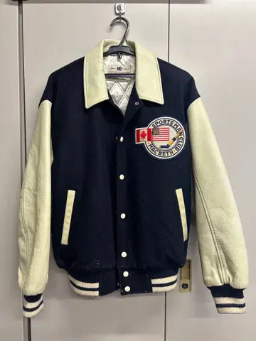 MACBETH 마크베스 바시티 자켓 와펜 자수 빈티지 L 네이비