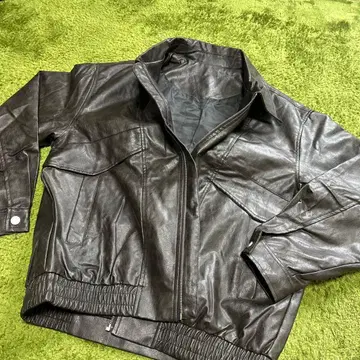 가죽 숏 기장 자켓 다크 브라운