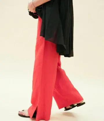 IENA/린넨 와이드 이지 팬츠 레드