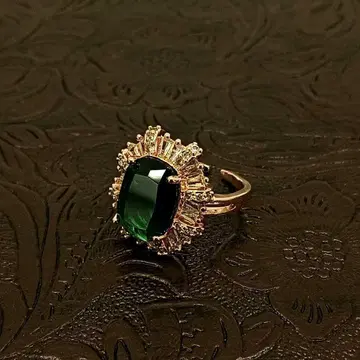 빈티지 그린 앤티크 레트로 반지 지르코니아 11호