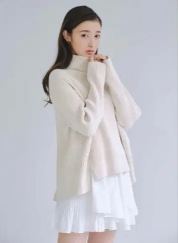 스나이델 프릴 콤비 튜닉 풀오버 원피스