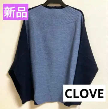 새상품 CLOVE 바이컬러 돌먼 스웨터 울 혼방 니트 9호 야마다야