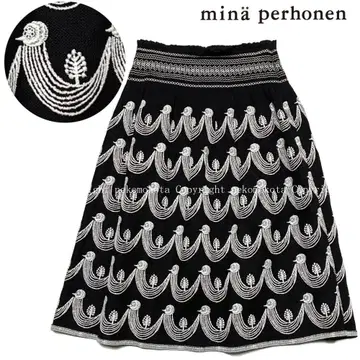 미나 페르호넨 twitter 자수 스커트 36 블랙 새 트위터