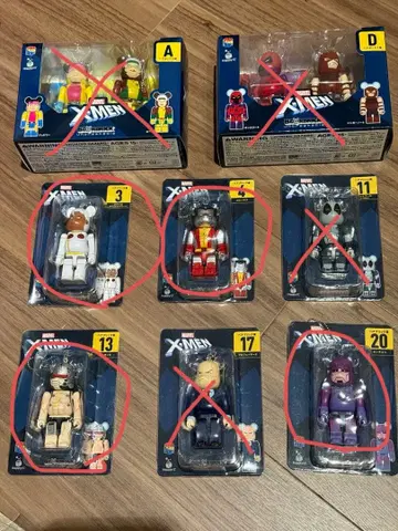 Happy복권 X-MEN BE@RBRICK 4점 세트