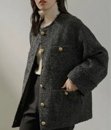 트위드 자켓 그레이