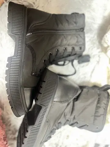 블랙 밀리터리 부츠 지퍼 포함