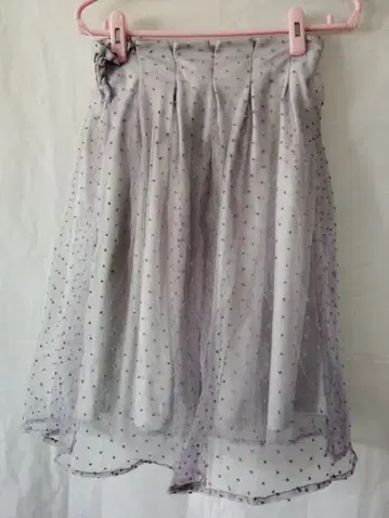 Rag Out 도트 무늬 쉬폰 플레어 스커트 퍼플