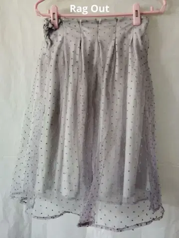 Rag Out 도트 무늬 쉬폰 플레어 스커트 퍼플