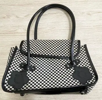 MARY QUANT LONDON 핸드 숄더백 체크 화이트 블랙