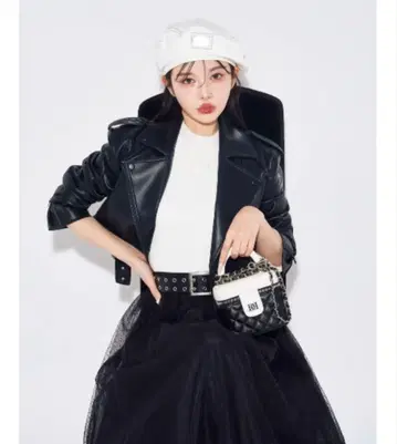 다리치 컬러 라이더 자켓 블랙