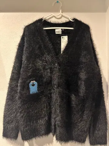 순순 퍼 가디건 블랙