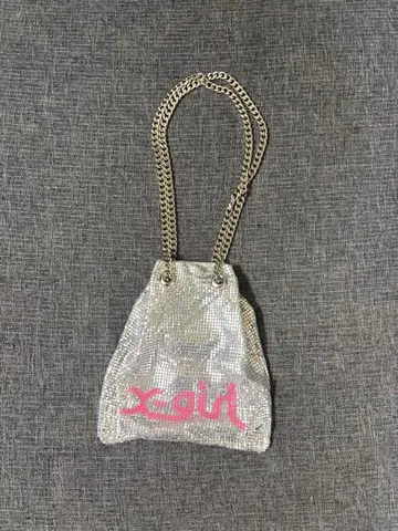 x-girl 실버 메쉬 파티 백