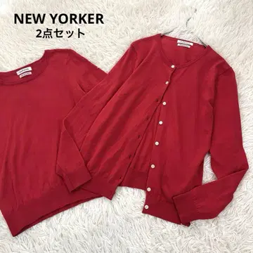 뉴요커 울100 고급 앙상블 긴팔 가디건 반팔 니트