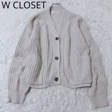 더블 클로젯 가디건 V넥 캐주얼 베이지 F 사이즈 가을/겨울