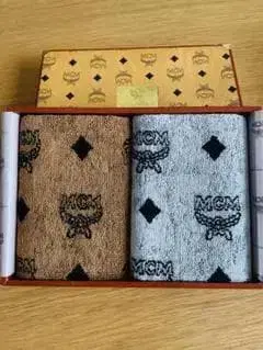 MCM 손수건 2개 세트 브라운 그레이