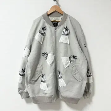 캔디 스트리퍼 MA-1 자켓 고양이 네코 라이트 그레이 M