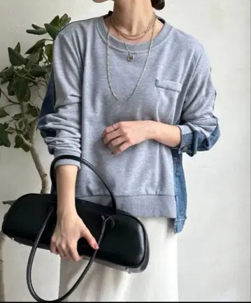 DouDou : [WEB 한정판] 데님 x 티셔츠 풀오버