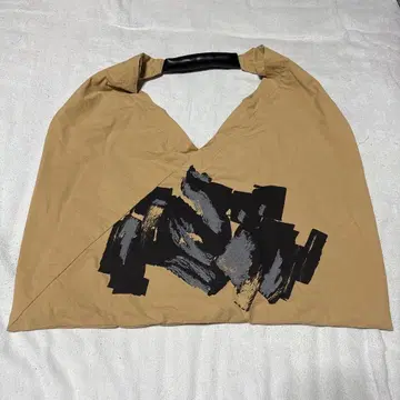 아트 프린트 베이지 숄더백