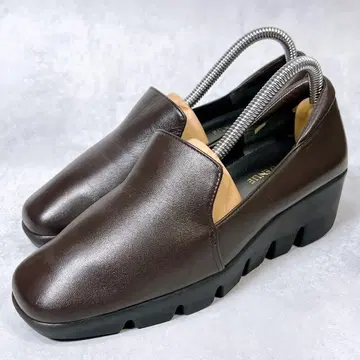 [힐즈아베뉴] 가죽 슈즈 (22.5) 웨지솔 브라운