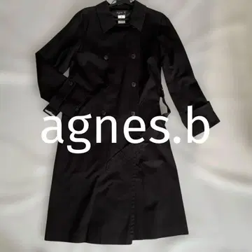 애니에스 베이 블랙 M 더블 브레스트 트렌치코트