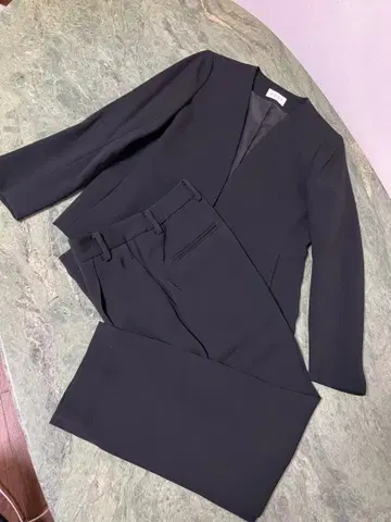 PLST 블랙 트리아세테이트 블렌드 팬츠 셋업 새상품급