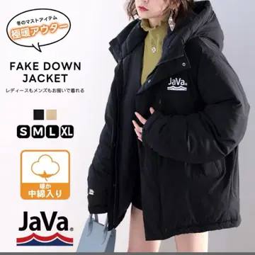 JaVa. 페이크 다운 자켓 블랙 M
