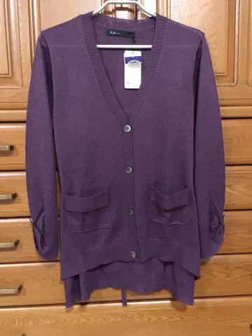 아즈 노우 아즈 가디건 프리 사이즈 보라색 퍼플 얇은 소재