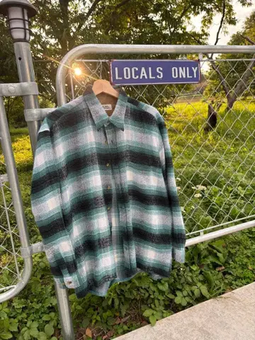 옴브레 체크 셔츠 90s 구제 의류 아메카지